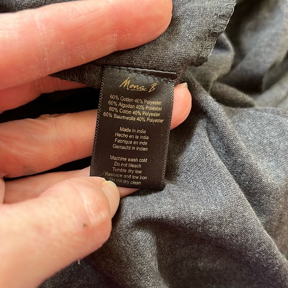 New Mona B dark gray long sleeve blouse - Picture 14 of 16
